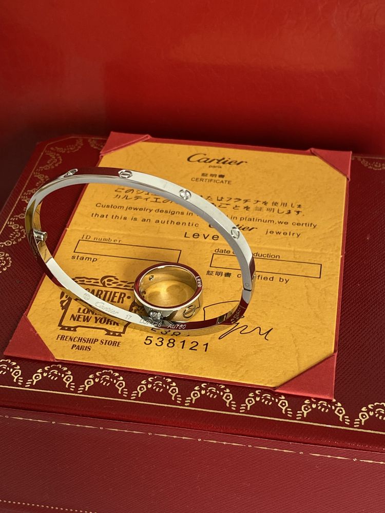 Brățara model Cartier LOVE slim White Gold 750 Diamond