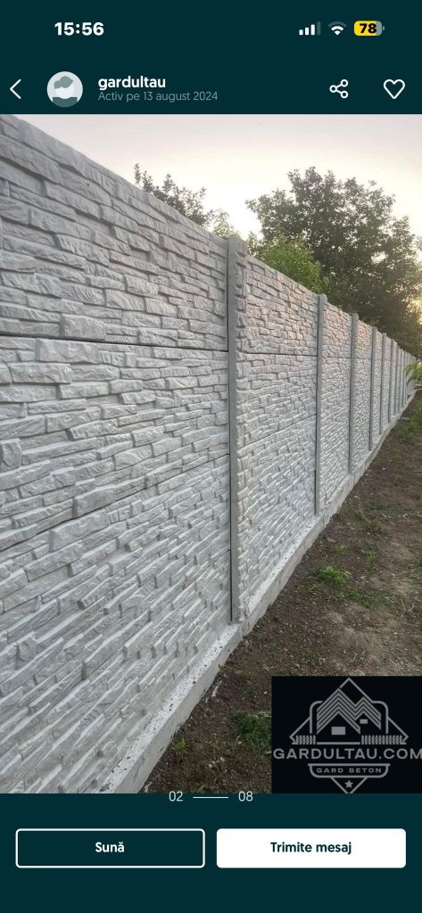 Gard din placi de beton