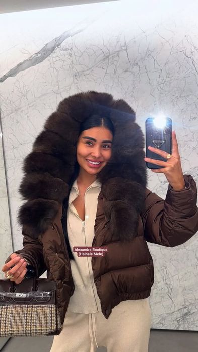 Geaca cu blana naturala de vulpe