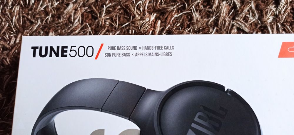 Căști JBL Tune 500, Cu fir, On-ear, Microfon, Negru