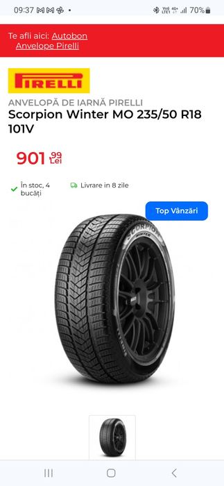 2 Anvelope Pirelli 235 50 R20  M+S. Dot 2021