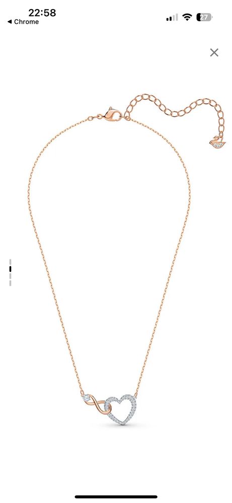 Колие сърце и безкрайност Swarovski