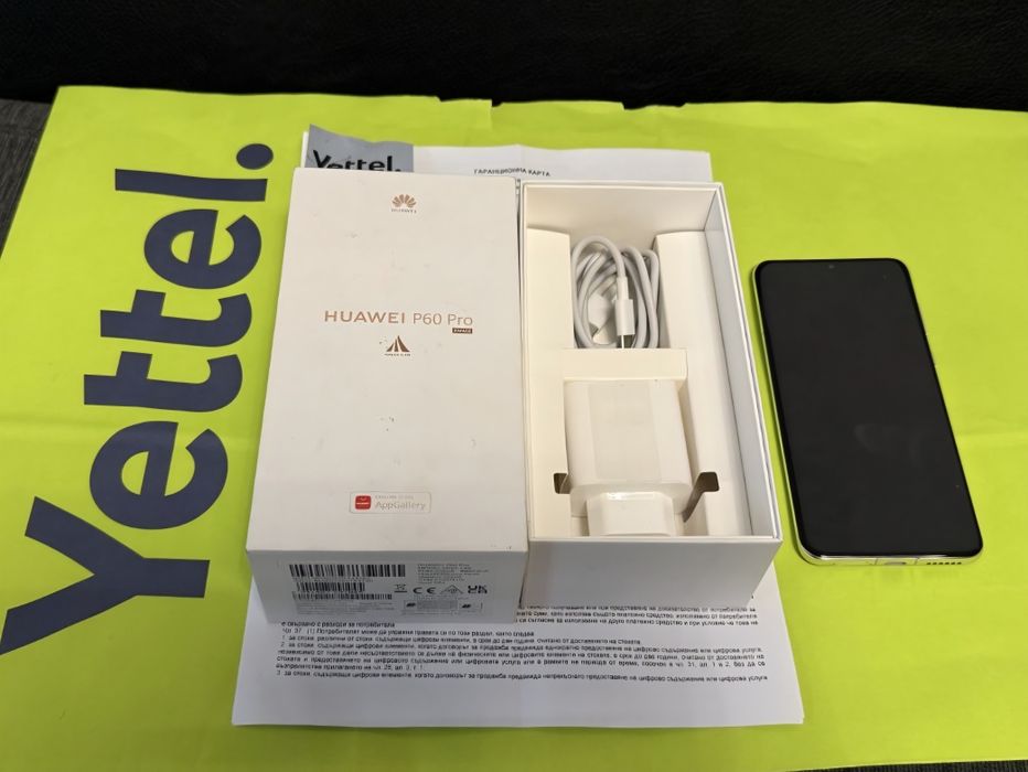 КАТО НОВ 256GB Huawei P60 Pro Yettel Гаранция 2028 Pearl / White