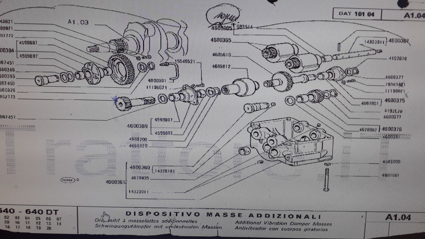 Pinioane distributie Fiat 640. Fiat 780