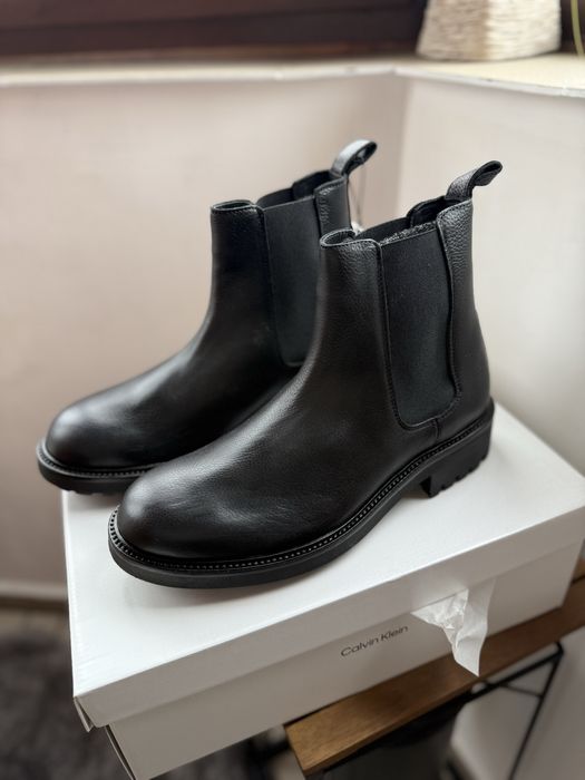 Calvin Klein cizme Chelsea piele neagra marimea 40 noi originale