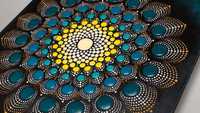 Pictură acrilică/Tablou Mandala Dot Painting "Intuition"