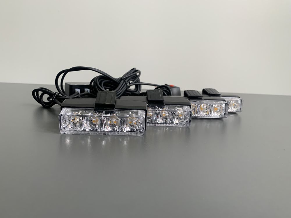 Stroboscoape grila auto LED 4x4 rosu albastru galben