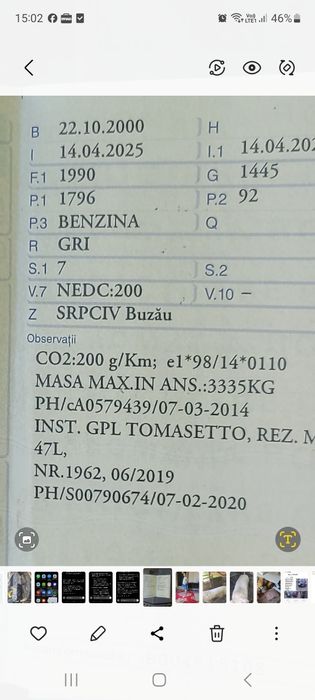 Opel zafira 1.8 benzina și gpl