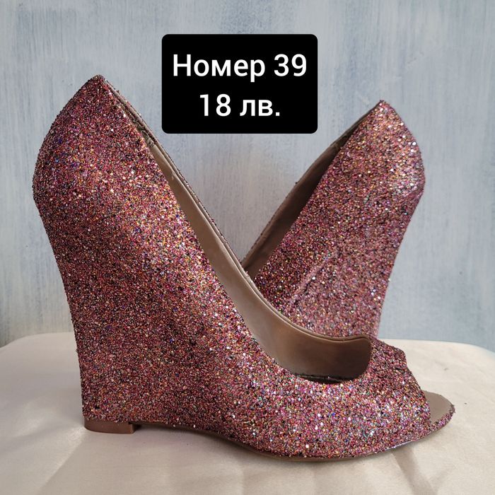 Празнични дамски обувки на ток номер 39