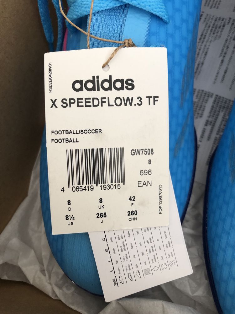 Стоножки Adidas X SpeedFlow.3 TF номер 42