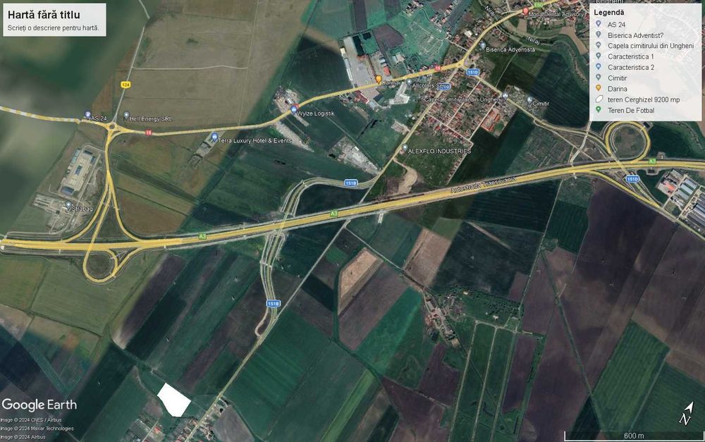 Teren intravilan aprope de intrarea pe A3 – parc industrial Ungheni