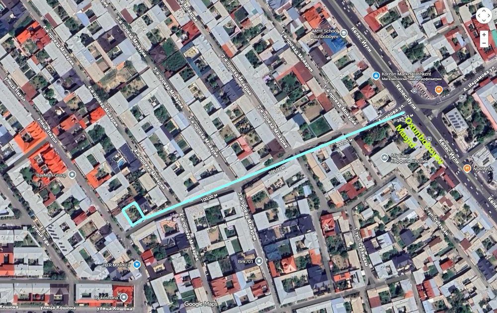 Toshkent shaxar Olmazor tumanida 3 sotix Yer sotiladi