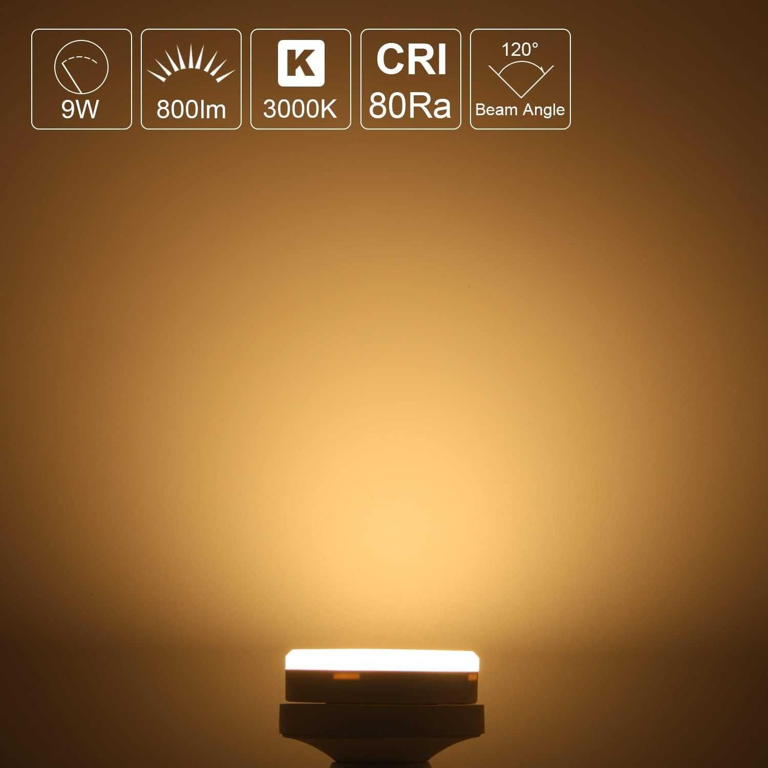 НОВИ! LED крушки GX53 9W, димируеми, 800lm, 6 бр/к-кт
