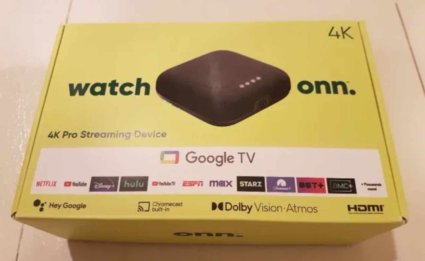 TV Box Onn 4K Pro, H313, с Google TV, Android 14, 3GB RAM, 32GB, Wi-Fi