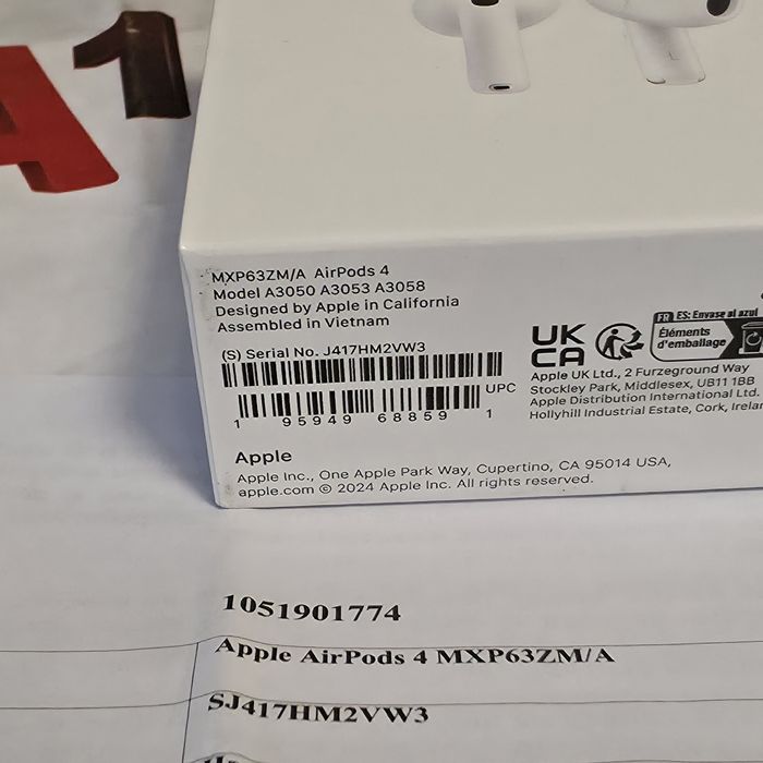 ЗАПЕЧАТАНИ Apple AirPods 4 BT Гаранция от А1 до 2027г. White