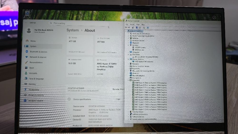 Laptop Hp EliteBook 865 ryzen 7545u 16 Gb, 512 SSd, 16" Fhd