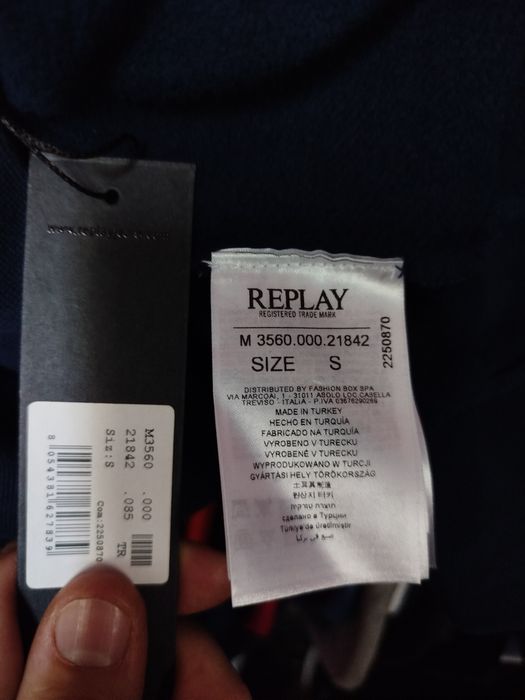 Оригинален суичър Replay XS , S нов мъжки блуза фланела