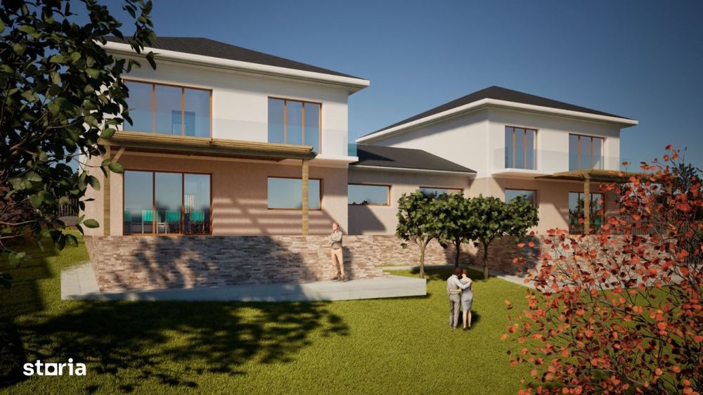 Teren autorizat 2 case individuale, 970 mp, Chinteni