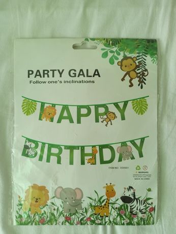Надпис Happy birthday/Честит рожден ден животни/джунгла