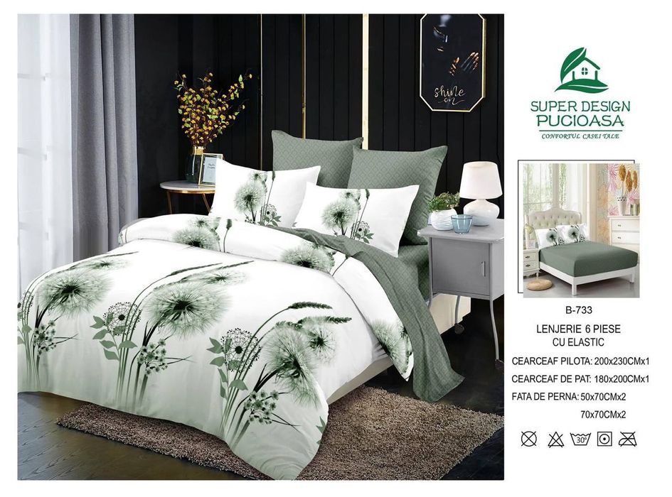 Lenjerii finet 6 piese complete cearceaf pe elastic !! 
Potrivit pt pa