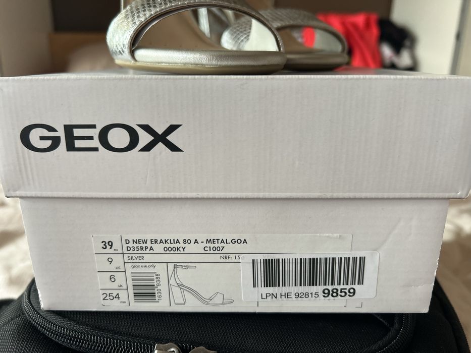 Sandale GEOX D New Eraklia 80, marimea 39, argintiu metalic, NOI