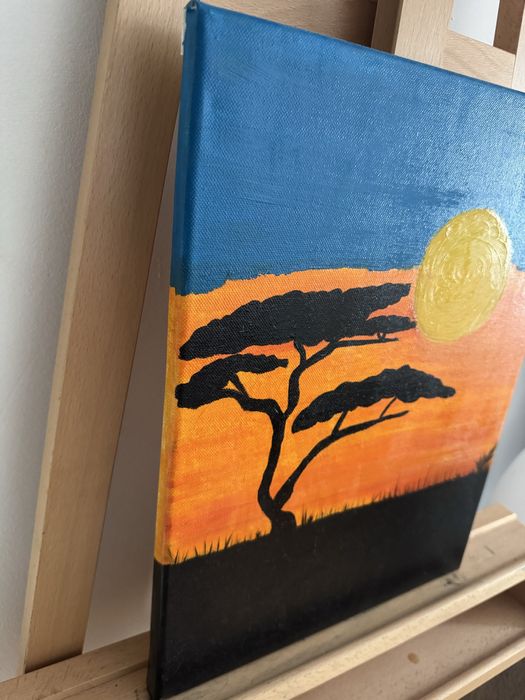 Tablou  „Apus African” – pictură în ulei, 30x40 cm