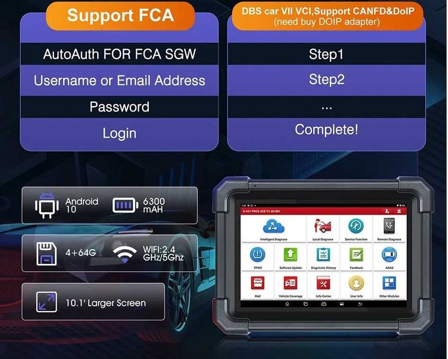 NEW 2025 LAUNCH X431 PRO3 ACE Online ECU Coding Topology Map CANFD DoI