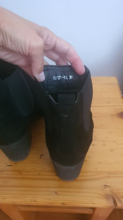 Ghete botine negre Kayla, mărimea 39, toc scurt