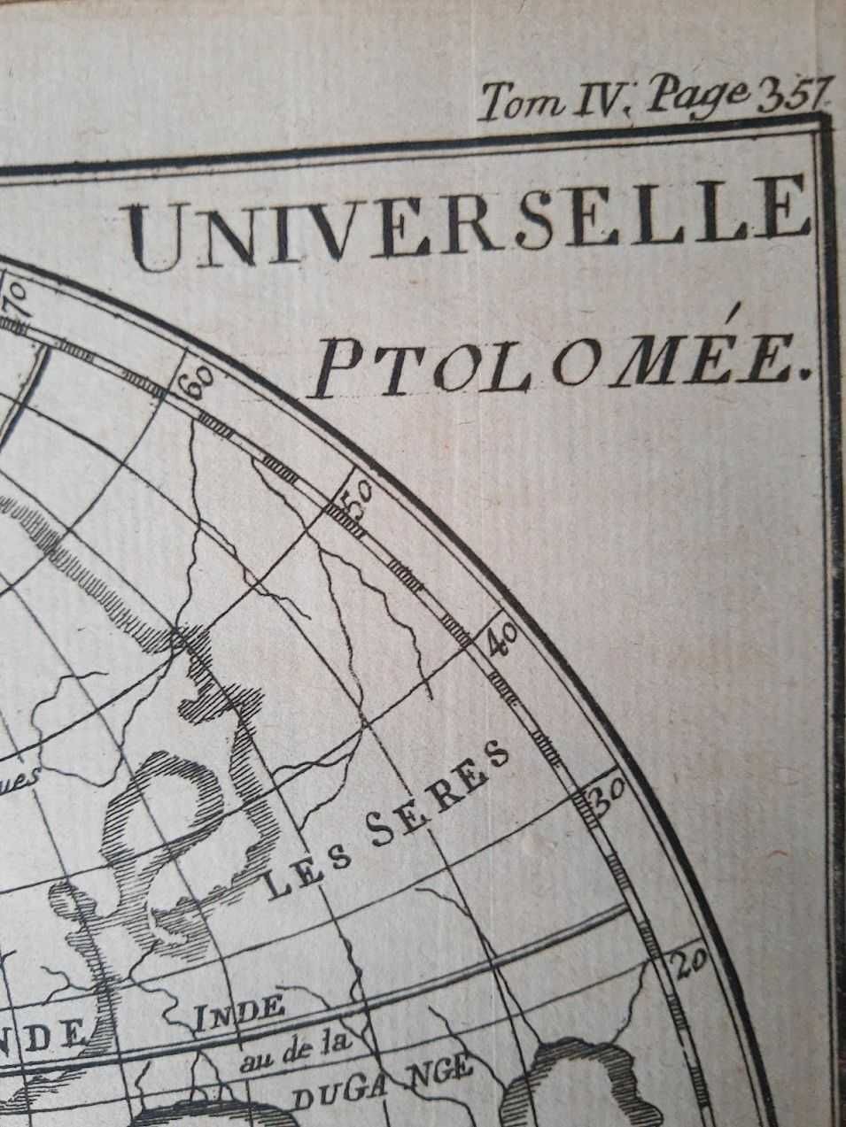 Harta a Lumii Antice, dupa Ptolemeu, tiparita in 1739