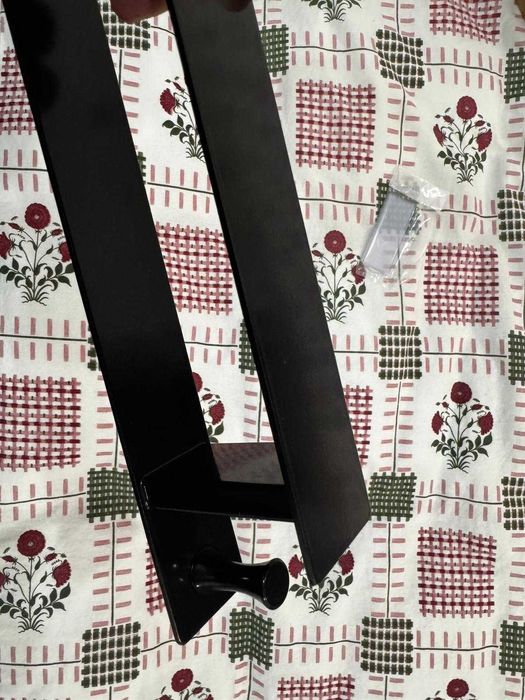 Suport pentru prosoape, ML-Design, negru, otel, 42 x 6 x 3.5 cm