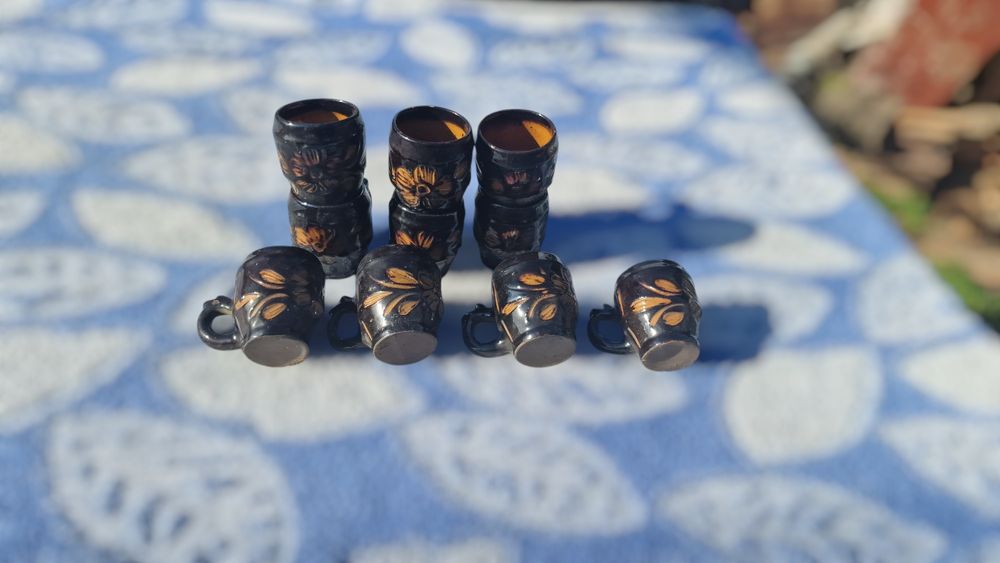 Set pahare de țuică lut/ceramica