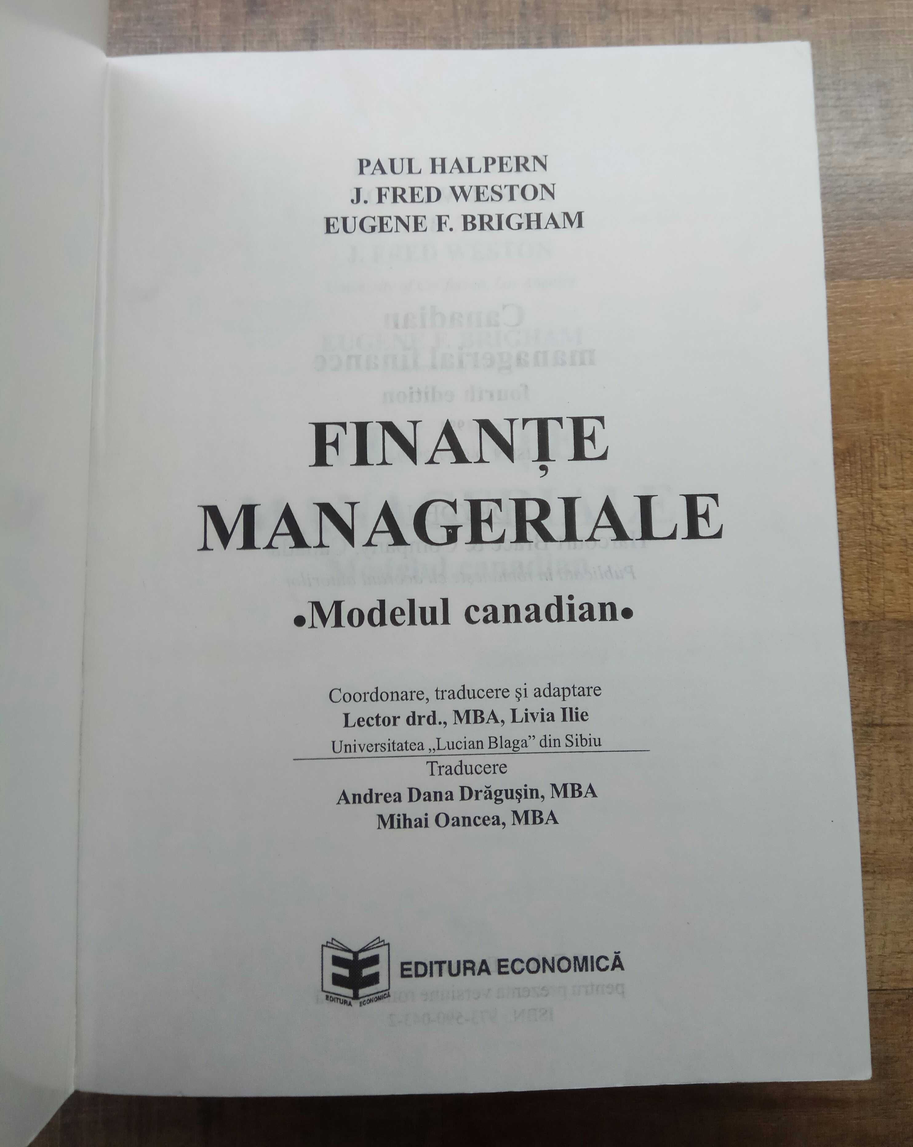 Finante Manageriale, Paul Halpern. Noua.