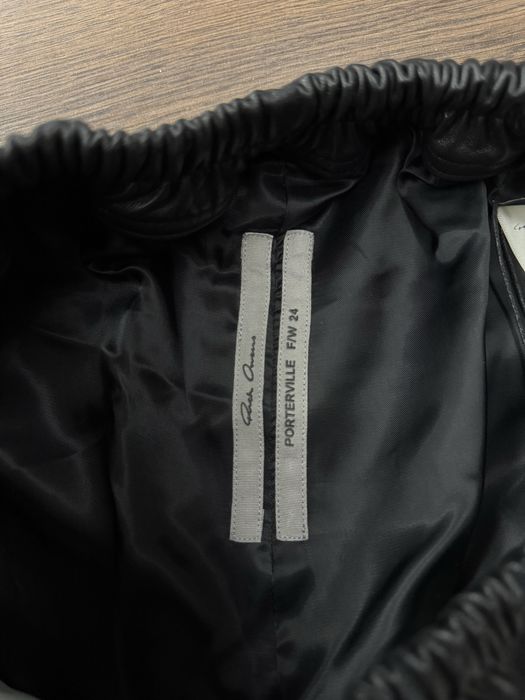 Rick Owens Leather Cut out shorts black