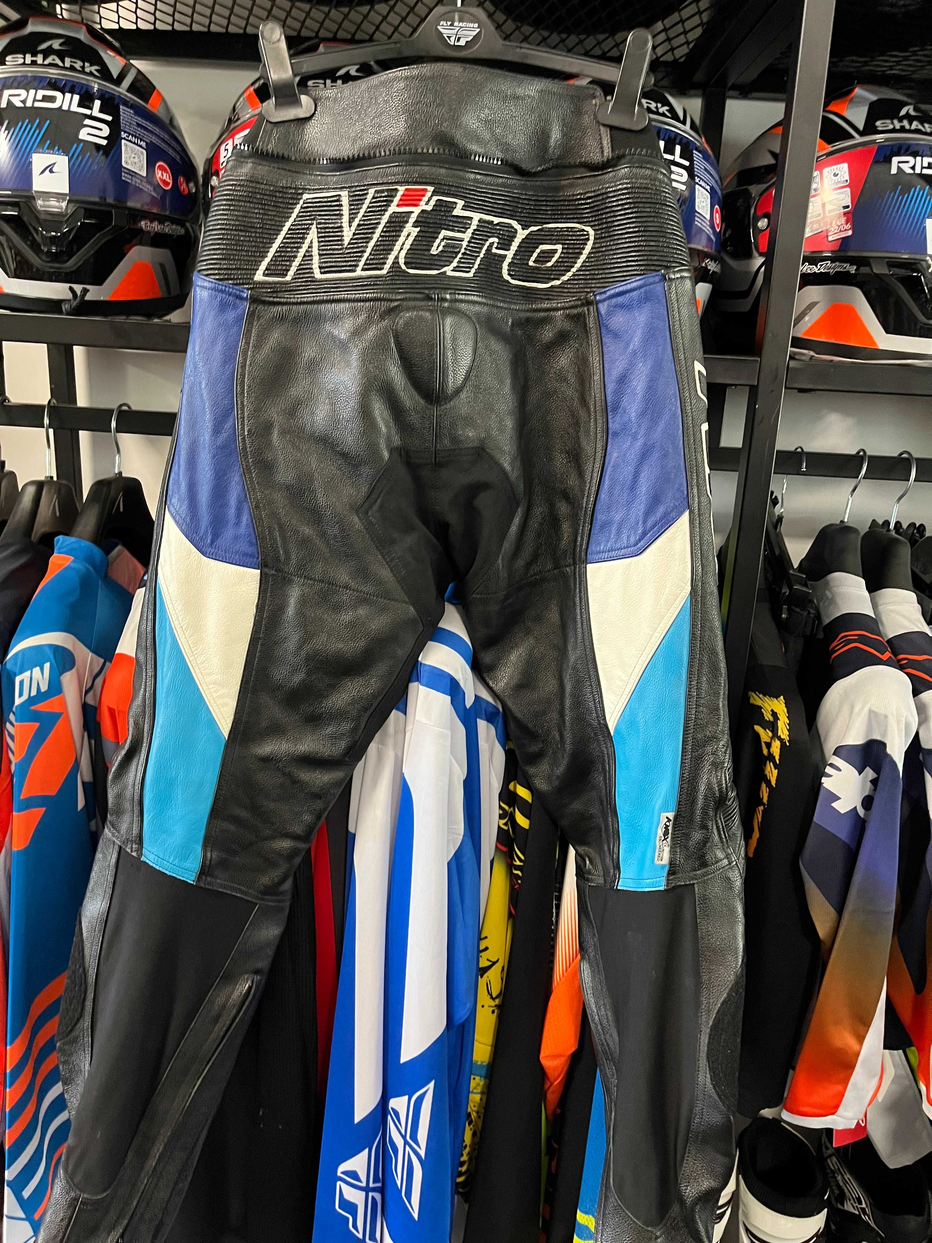 Кожен мото  панталон NITRO,размер 52 М-L,протектори,като нов