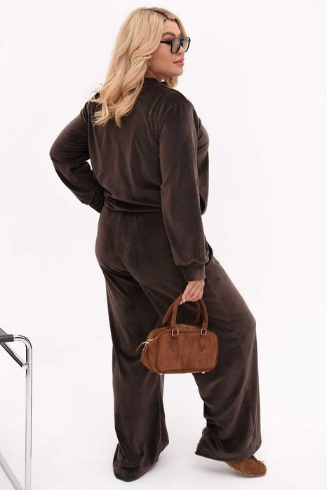 Нов Дамски Кадифен, Плюшен Костюм Голям Размер (6XL/7XL) - Памук 85%