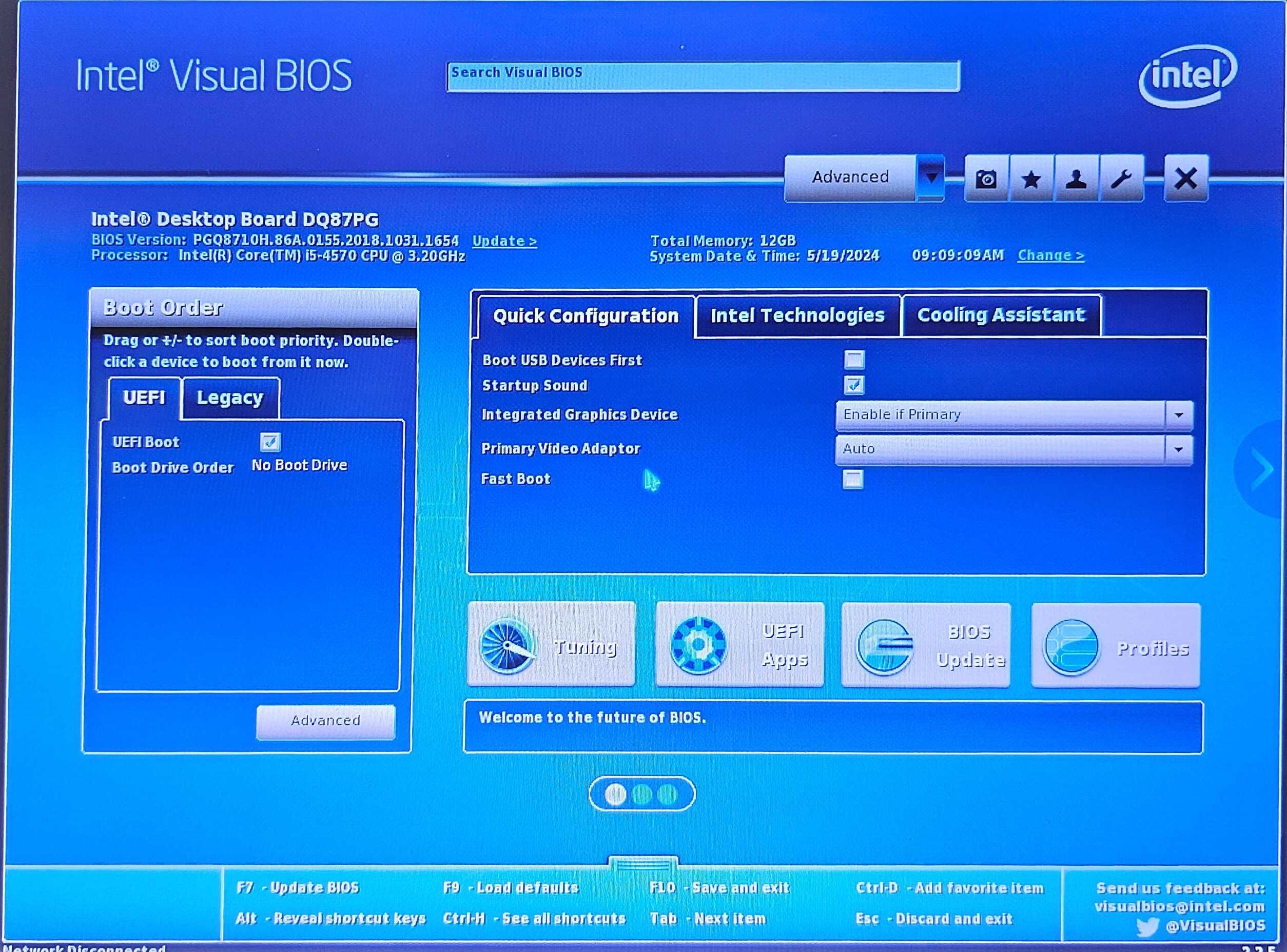 Desktop I5-4570, 3.2GHz, video MSI Nvidia GTX1060 6Gb, RAM, 12 Gb