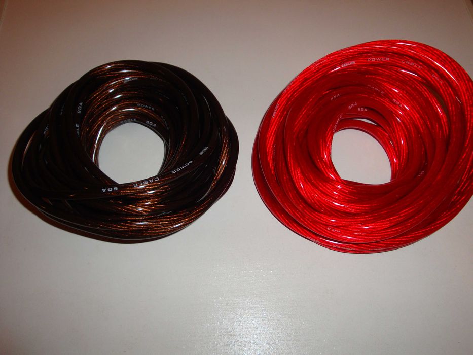 cablu alimentare amplificator audio 8mm subwoofer 5m rosu 5m maro