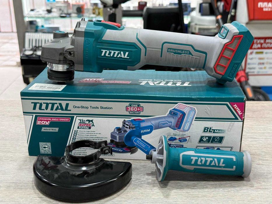 Акумулаторен ъглошлайф TOTAL Industrial 20V