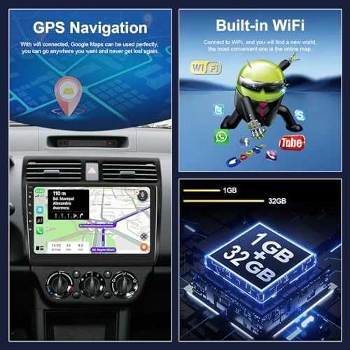 Ново 10.1" Android Радио Suzuki Swift 2005-2010 CarPlay & GPS за кола