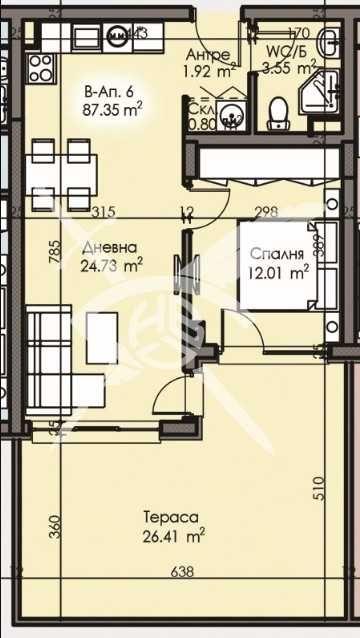Продава се Двустаен апартамент в Бургас, Изгрев - 87 кв.м за 1205 €/кв.м - Снимка #1