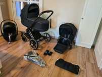 Cybex Priam Platinum  3 in 1 negru cu dcoica Cloud T i size