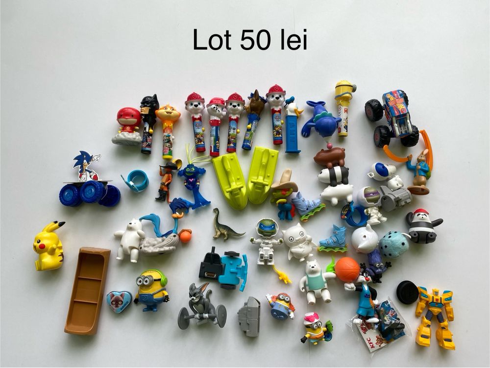 Loturi jucarii: trenuri, eroi in pijama, playmobil, plusuri, McDonalds