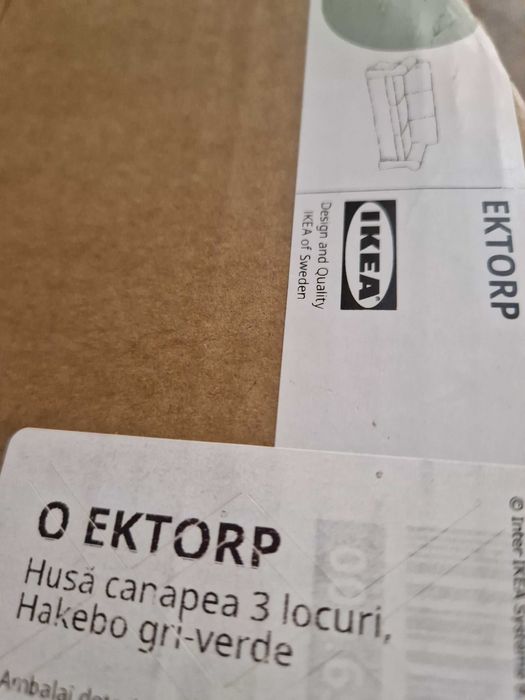 Husa canapea IKEA Ektorp, 3 locuri, verde, noua, sigilata