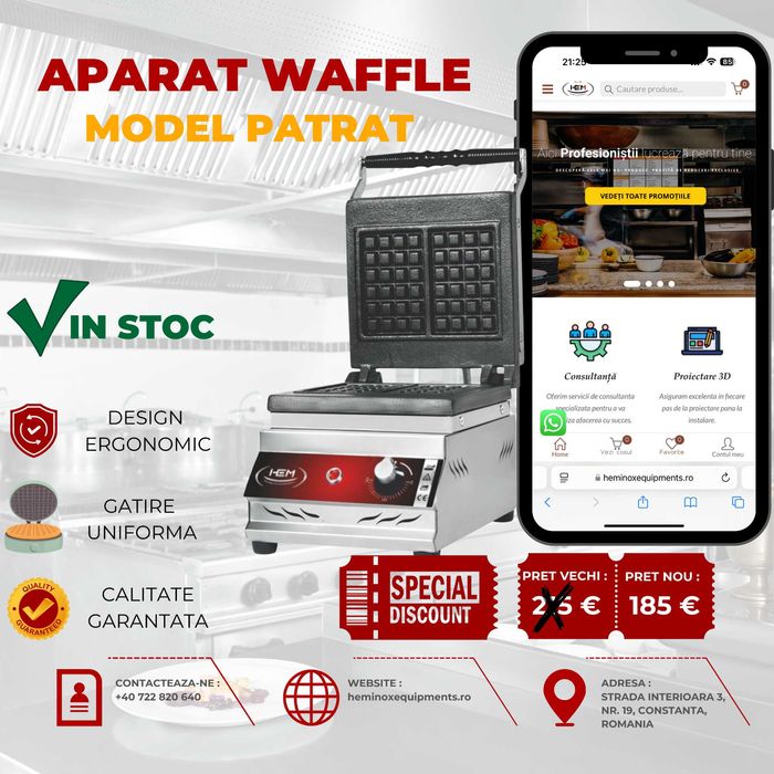 Aparate Preparare Waffe, Model Floare, Patrat, Bubble Waffles IN STOC