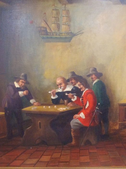 Картина маслени бои XIX век подписана