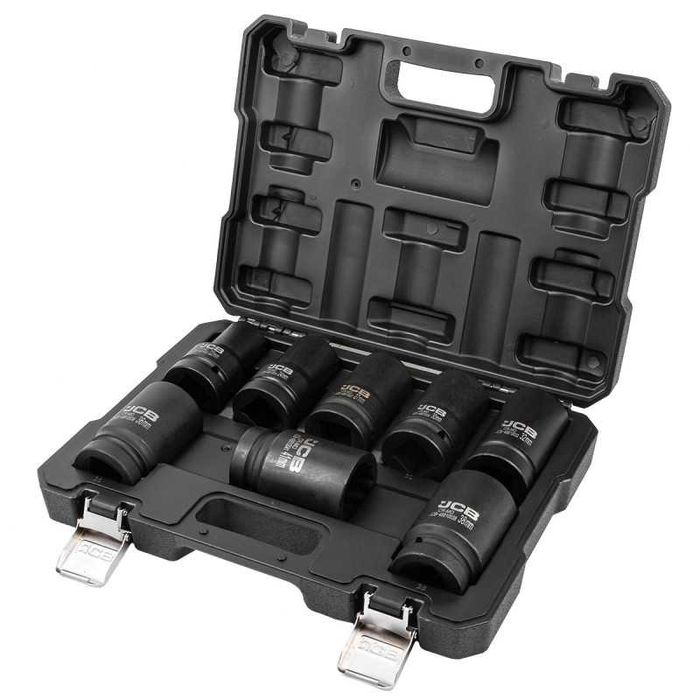 Професионални Дълбоки ударни вложки 12-стен 22-41мм 8 части JCB