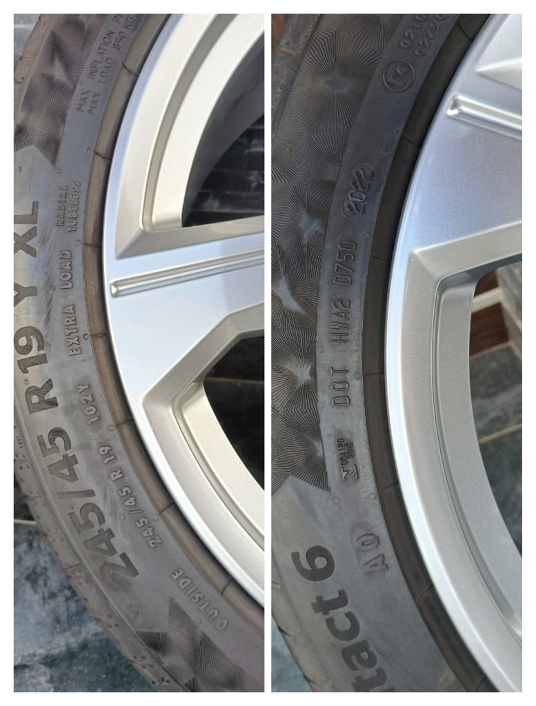 Jante originale Audi A6 C8 "19, anvelope  Continental 245 45 R19 AO