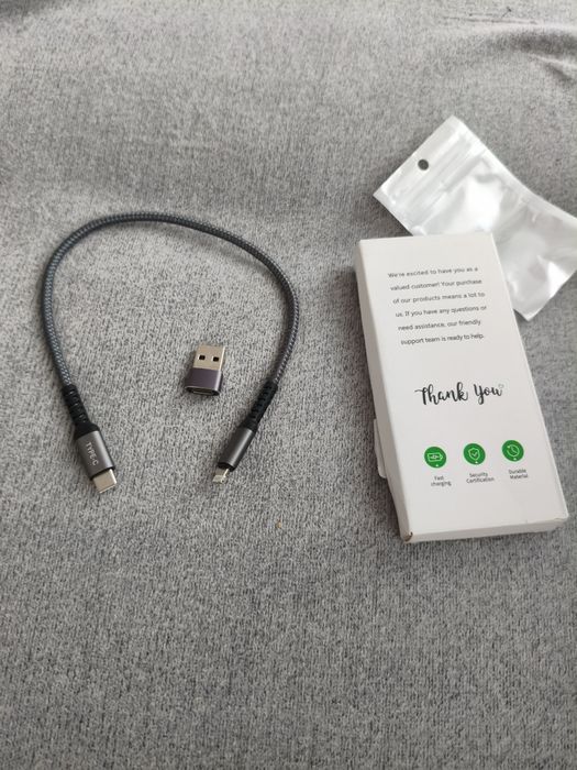 Cablu USB-C la Lightning 0.3M cu adaptor USB-A