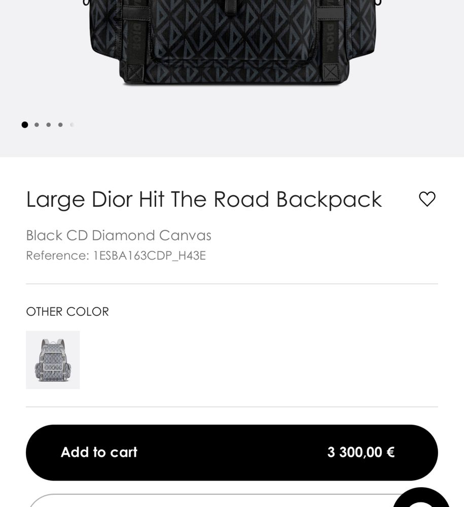 100% оригинална Large Dior Hit The Road Backpack