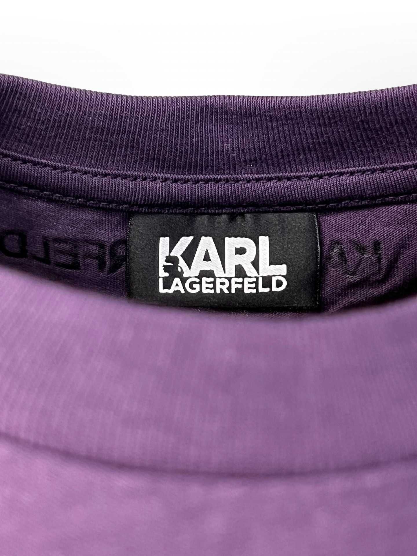 Karl Lagerfeld Лилава UNISEX Тениска БРОДЕРИЯ ШЕВ - S M L XL